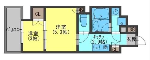 ウエリスアーバン守口【7階】の間取り