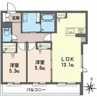BEREO吹屋町【0301号室】の間取り