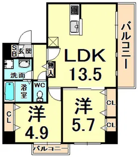 CRYSTA荒牧【3階】の間取り