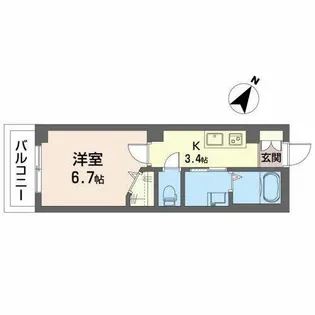 椛コート【0206号室】の間取り