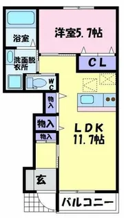 シャンヴィラージュⅡ【1階】の間取り