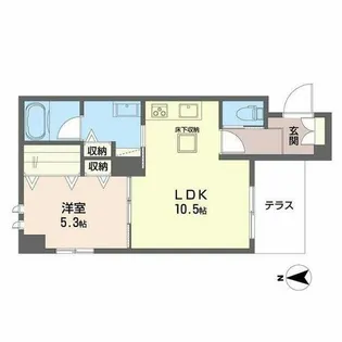 ラナ フェリーチェ 桂【0103号室】の間取り