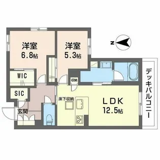 ラナ フェリーチェ 桂【0101号室】の間取り