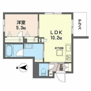 ラナ フェリーチェ 桂【0105号室】の間取り
