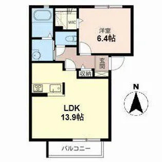 シャーメゾン モンパール北花田【0202号室】の間取り