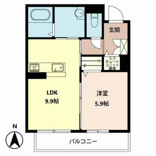 ヒルズ エルドラード【0203号室】の間取り