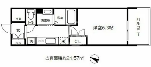 クレストコート靭公園【3階】の間取り