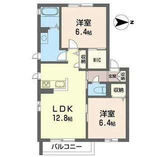 シャーボーン一番館A・B【B201号室】の間取り