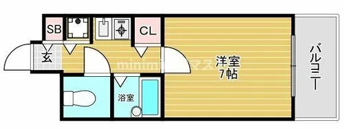プレサンス難波東【8階】の間取り