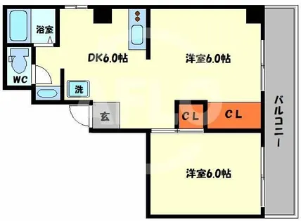 レスポワール北堀江【7階】の間取り