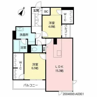 シャーメゾンKreis&Lili【A0301号室】の間取り