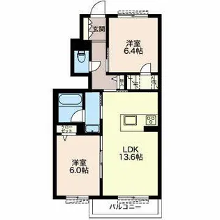 シャーメゾン昆沙門【0101号室】の間取り