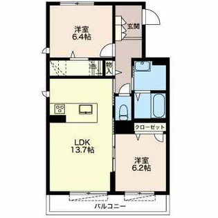 ビューテラス一社【0105号室】の間取り