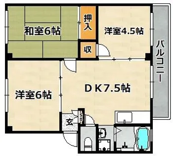 レオ北六甲【301号室】の間取り
