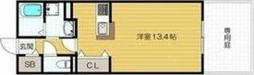フラット桃ヶ池【1階】の間取り