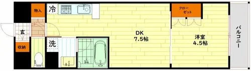 ザ・パークハビオ天満橋【6階】の間取り