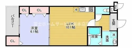 フジパレス エンⅢ号館【3階】の間取り