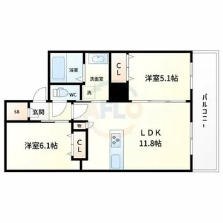 エステムコートディアシティSOUTH【4階】の間取り