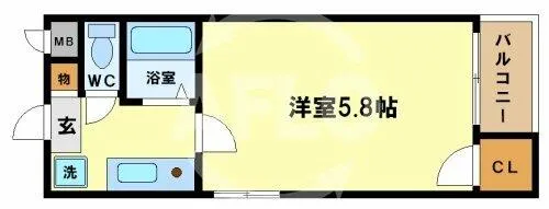 新町エビス【5階】の間取り