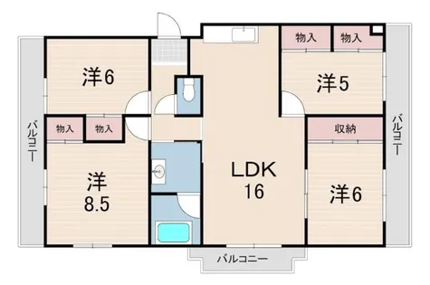 フェルザ西宮【1階】の間取り