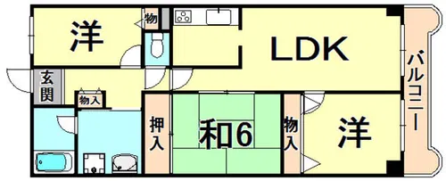 ドミールタワー幸大【4階】の間取り