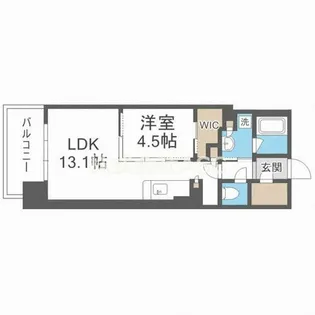 OPUS RESIDENCE SHINSAIBASHI SOUTH【0702号室】の間取り