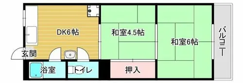 ブルースカイハイツ B棟【1階】の間取り