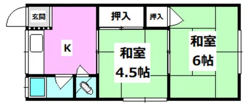 東太田第三文化住宅【208号室】の間取り