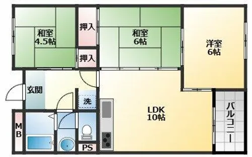 ガーデンハイツ杉本【3階】の間取り