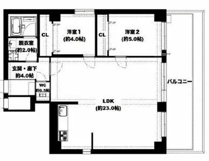 ベルデ谷町【4階】の間取り