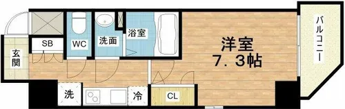 クレストタップ京橋【13階】の間取り