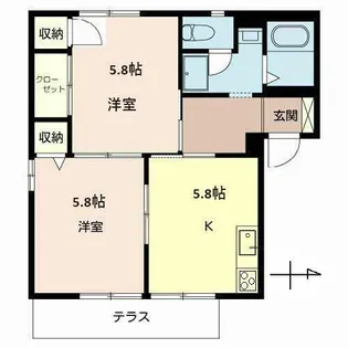 グリーンハイツ甲東園【0101号室】の間取り