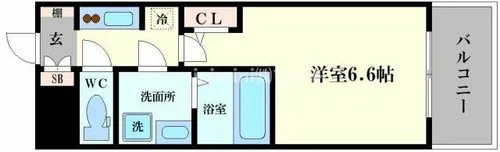 S-RESIDENCE難波大国町Tres【907号室】の間取り