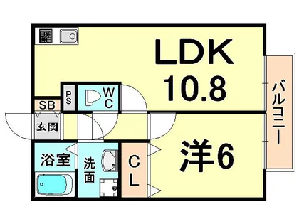 南塚口メディエートプラザ イースト【2階】の間取り