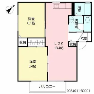 インフィオーレ芦田 B棟【2階】の間取り