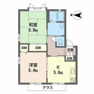 びれっじ きさらぎII【0102号室】の間取り