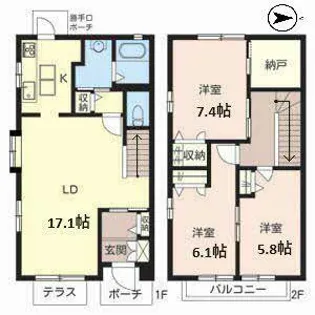 シャーメゾン菊谷【0101号室】の間取り