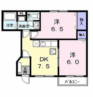 プリムローズK【101号室】の間取り