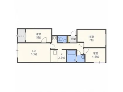 フラット豊平【302号室】の間取り