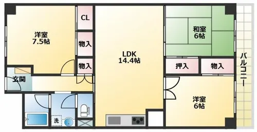 シャルム湯里【9階】の間取り
