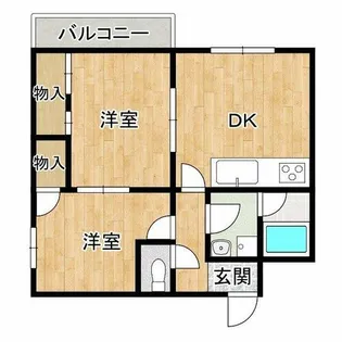 バンベール北花田【301号室】の間取り