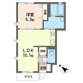 トレビアン燦【101号室】の間取り