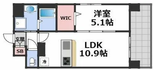 アストラルグラミ阿倍野【2階】の間取り