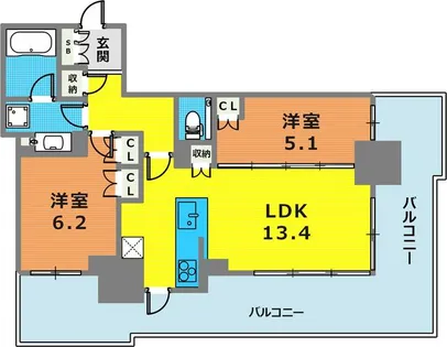 ベイシティタワーズ神戸WEST【12階】の間取り
