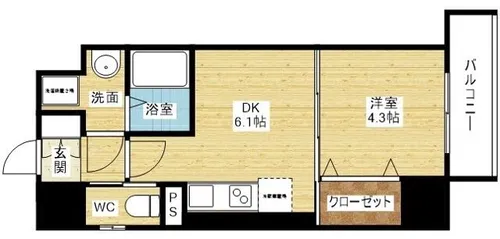 RIDGEガーデン江坂Ⅰ【1階】の間取り
