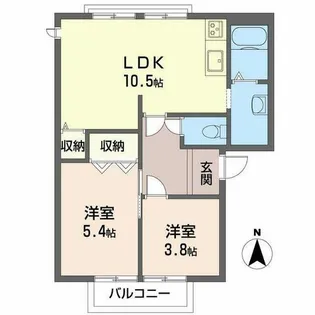 エクセル青垣【B103号室】の間取り