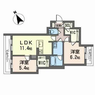 シャーメゾン セレナ ヴィラ【0202号室】の間取り