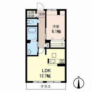 グラスグリーンはいづか【0102号室】の間取り