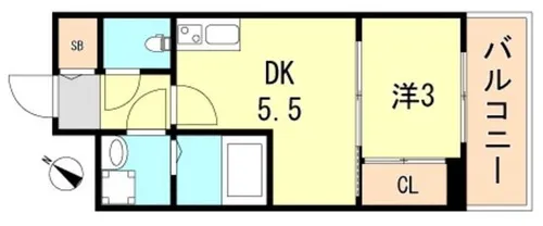 セレニテ神戸元町クレア【4階】の間取り