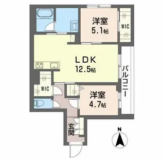 シャーメゾン池ノ内【0203号室】の間取り